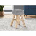 Daphnes Dinnette 16.25 x 12.25 x 12.25 in. Wood Legs Ottoman Grey Knit & Natural DA3072170